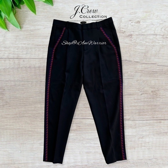 J.Crew Collection NWT beaded side stripe navy tuxedo ankle pant *shop@iamwarrior - Picture 5 of 13
